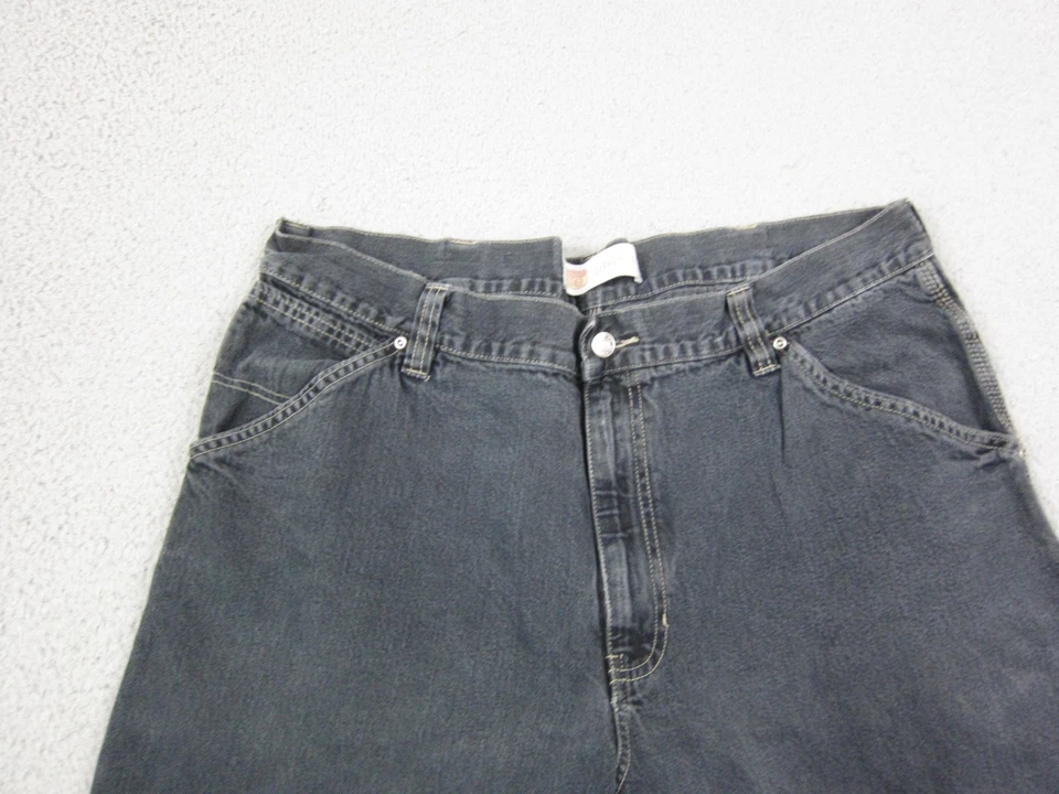 Pantalones de mezclilla holgados vintage Route 66 para hombre 42 x 32 negros carpintero garra cremallera años 90 Foto 4 de 4