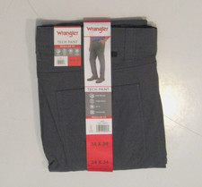 WRANGLER Gray Tech Cargo Pants Straight Fit Flat Front 36 W 30 L NWT Mens