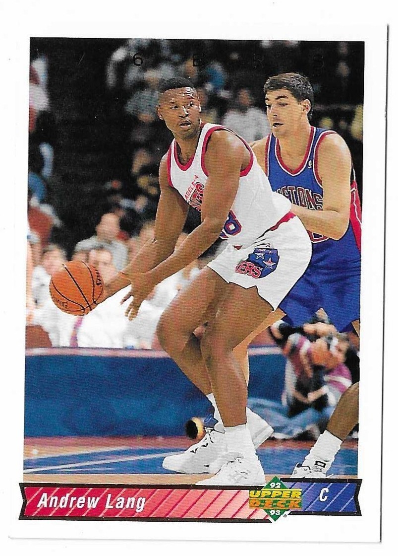 1992-93 Upper Deck Basketball Andrew Lang Card #331 Philadelphia 76ers