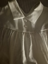 vintage white cotton communion baptism baby dress. app 23 long