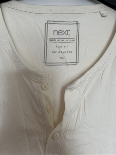 Next Men’s Grandad Collar Top Slim Fit XXL Pre Owned - Picture 2 of 7
