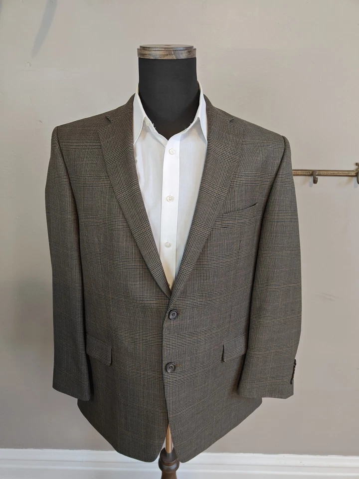 🇺🇲 Abrigo deportivo de lana a cuadros marrón 44R Lauren Ralph Lauren para hombre Foto 3 de 4