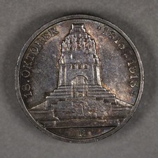 1913 E Saxony Germany Silver 3 Mark