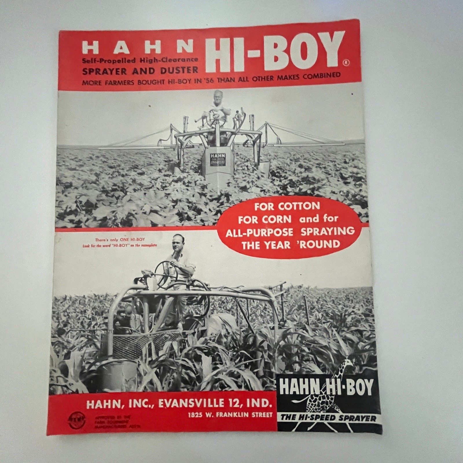 Hahn Inc Hi-Boy Sprayer & Duster Evansville IN Vintage Farming Booklet SM39