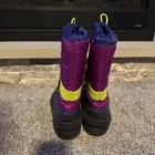 Sorel Size 6 Girls Magenta Yellow Purple Black Winter Snow Boot Tall EUC — photo 4