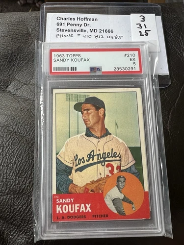 1963 TOPPS #210 SANDY KOUFAX PSA 5