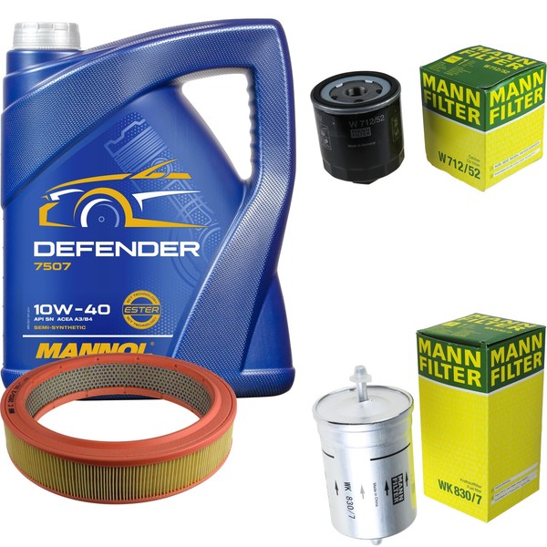 Mann Inspektionspaket 5L Mannol Defender 10W-40 FüR VW Golf III 1.4 Polo 1.0 Cat-image