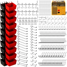 297-Piece Pegboard Hook Kit with Bins for Tool Organization in Garage, Kitchen,