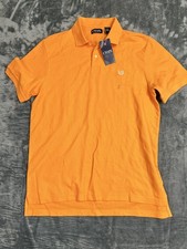 Chaps Mens Orange Polo Shirt L Cotton Short Sleeve Collar NWT