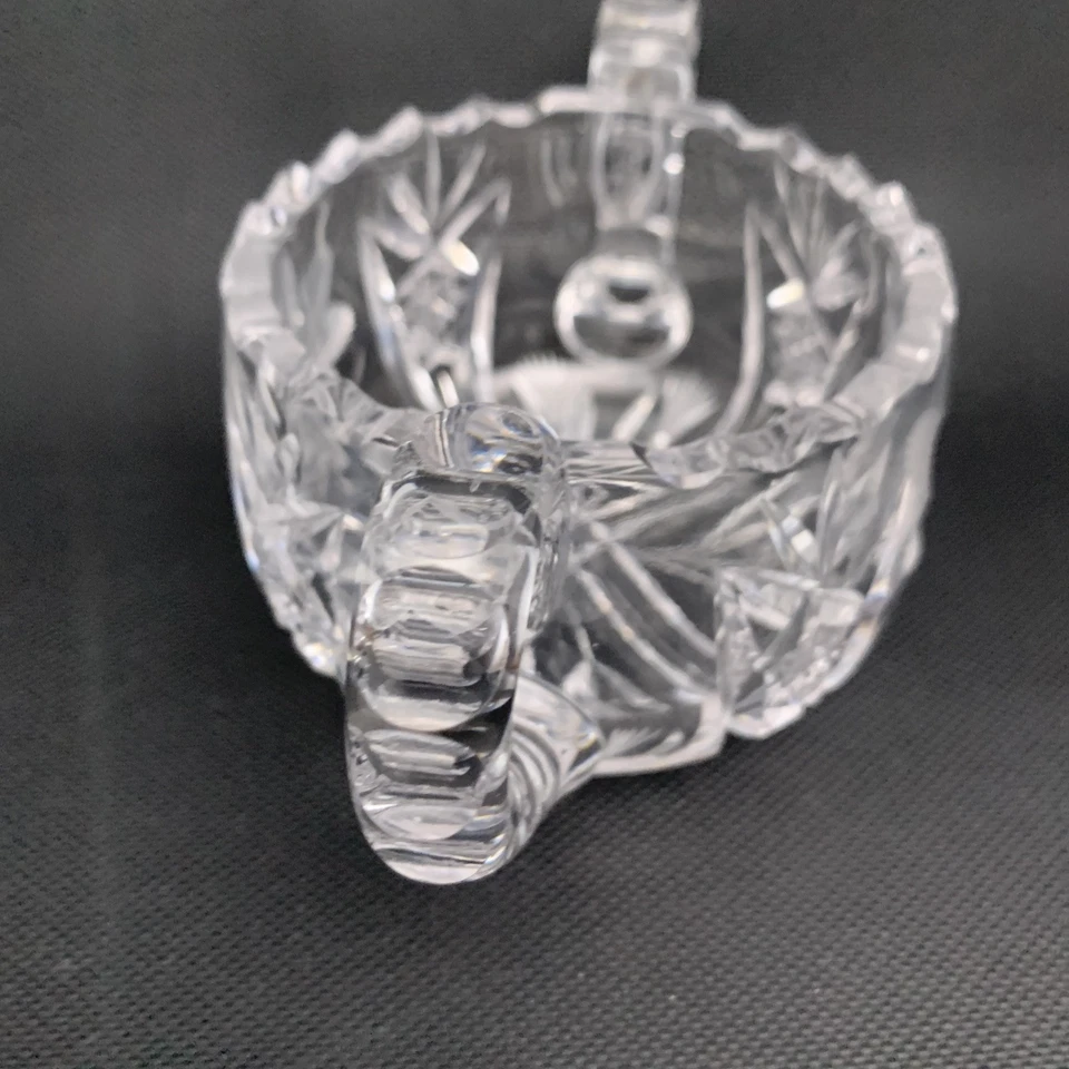 Antiguo azucarero y flor crema de cristal corte brillante americano Foto 3 de 4