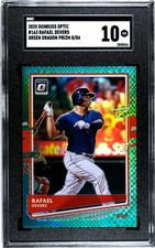2020 Donruss Optic #163 Rafael Devers SGC 10 Gem Mint Green Dragon Prizm /84