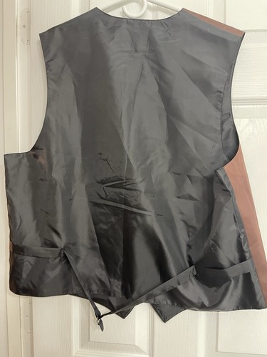 Chaleco VESUVIO Napoli Para Hombres XXL 2XL 5 Botones Marrón Formal Boda Baile de graduación Sin Mangas - Imagen 6 de 14