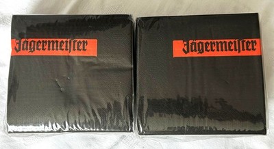 Jägermeister Servietten Paket 2 x 50 Stück 12 cm x 12 cm schwarz