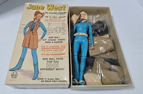 X-894 VINTAGE 1960'S MARX BEST OF THE WEST JANE WEST FIGURE WITH BOX