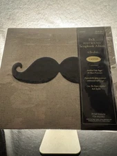 "The Paper Studio" MUSTACHE - 8x8 Scrapbook Album - Cloth  - 10 sheet protectors