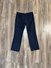 Vintage 90s Wrangler USA Made Work Pants 36X29 Dark Blue Workwear Slacks Dress
