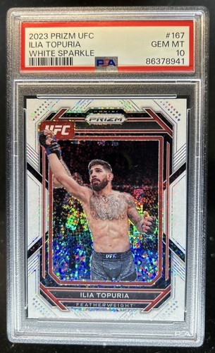 2023 Panini Prizm UFC Ilia Topuria White Sparkle SSP #167 PSA 10 GEM MINT