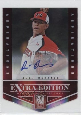 2012 Elite Extra Edition Aspirations Die-Cut Signatures Jose Berrios JO Auto 1b3
