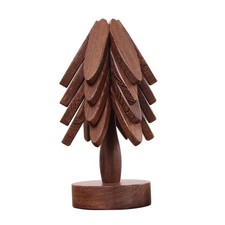 Wooden Placemats - Tree Washer Set, Wooden Pinwheel Coaster Set with Stand fo...