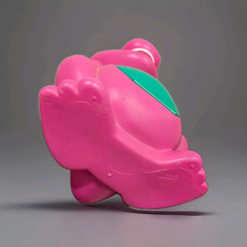 Figura contenedor de almacenamiento de plástico Barney el dinosaurio púrpura 1993 vintage 14" PBS Foto 4 de 4