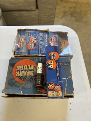AC Spark Plug 104 Cold Type with Coralloy Insulator 13/16'' Hex and Original Box 