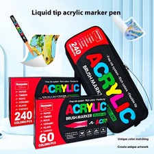 48/60 Colors Acrylic Brush Markers Soft Brush Tip Paint Markers Pen For Painting