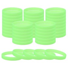 60pcs Unisex Glow in the Dark Bracelets Silicone Glow Wristbands Green