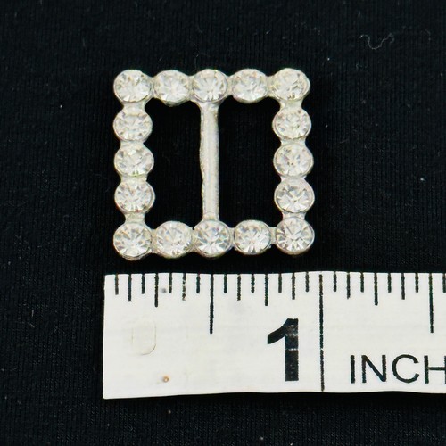 Belt Buckles Lot of 7 White Rhinestone Various Eras All stones intact Vintage - Picture 18 of 19