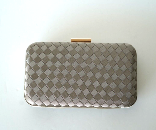 John Lewis Stella Grosgrain Chain Strap Clutch Bag Golden Taupe - Picture 9 of 11