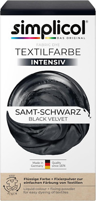 Textilfarbe Intensiv Samt-Schwarz, Einfaches Färben, Waschmaschine, 1er Pack