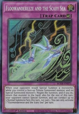 YuGiOh Floowandereeze and the Scary Sea - BODE-EN075 - Super Rare - 1st  Edition