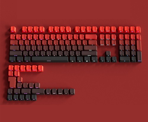 Gradient Red Side-Printed Backlit Keycaps OEM PBT For MX Mechanical Keyboards - Picture 5 of 13