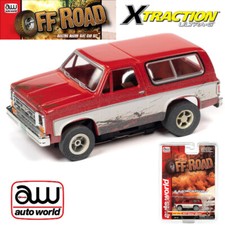 Auto World X-Traction 1977 Chevrolet Blazer Red / White HO Scale Slot Car