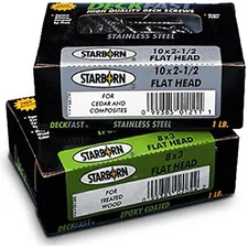 Starborn Stxc07225 Deckfast Deck Screws, Silver, No. 7 X 2-1/4 in, 1 Lb