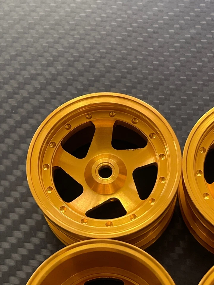 kyosho vintage optima 2016 javelin salute optima alloy wheels set  new  GOLD - Image 2 of 3