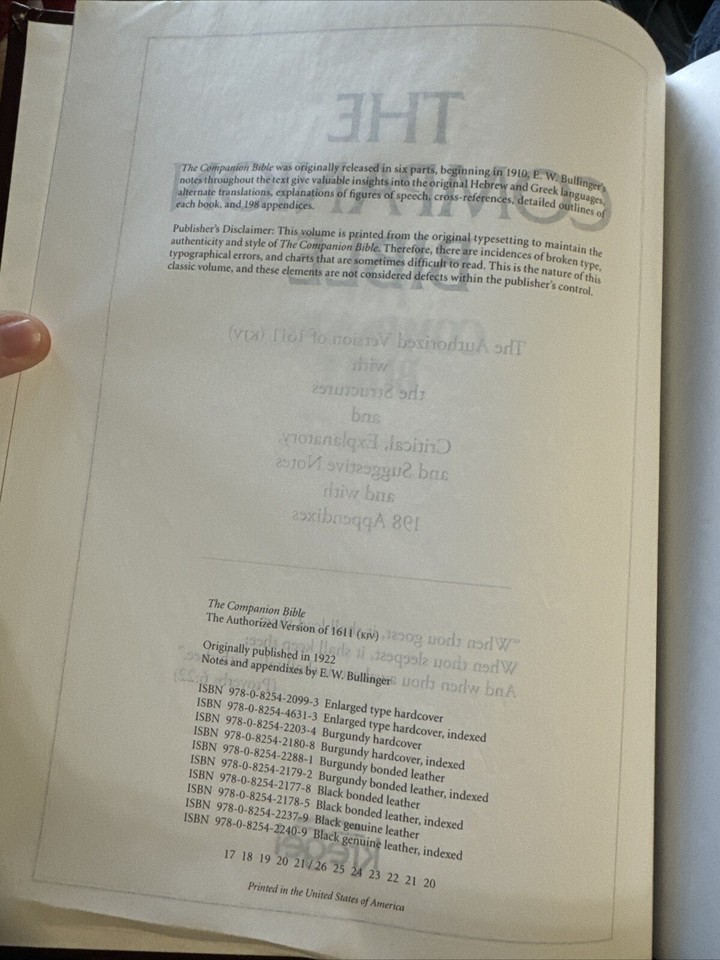 The Companion Bible Enlarged Type Edition eBay