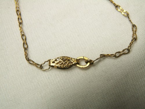 Vintage Sterling Silver, 12K Gold Filled, Diamond Camphor Glass Pendant Necklace - Picture 7 of 8