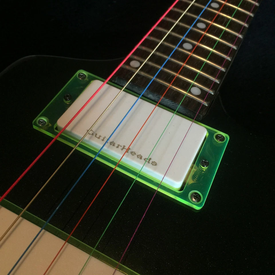 Piezas Guitarra Humbucker Pastilla Bisel Acrílico ANILLO DE MONTAJE - VERDE FLUORESCENTE Foto 2 de 4