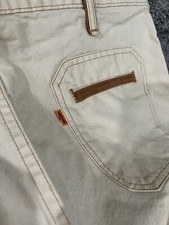 RARE Vintage 1970s Levi  s Orange Tab Farm Pants Suede Accents Flare Bottom