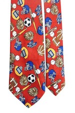 Generic Boys' 100 Silk Neck Tie Red Sport Activities 3" x 52" No Keeper