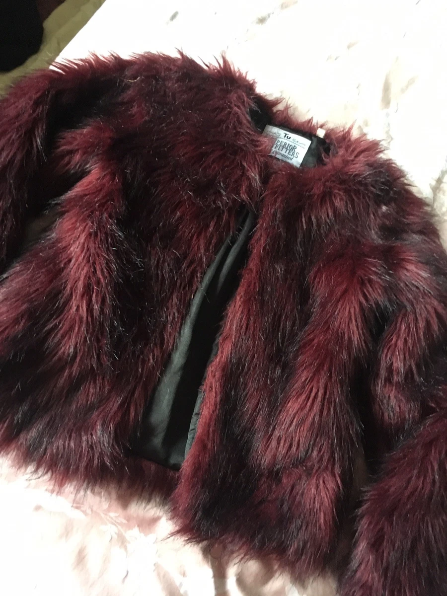Dark red shop fur jacket