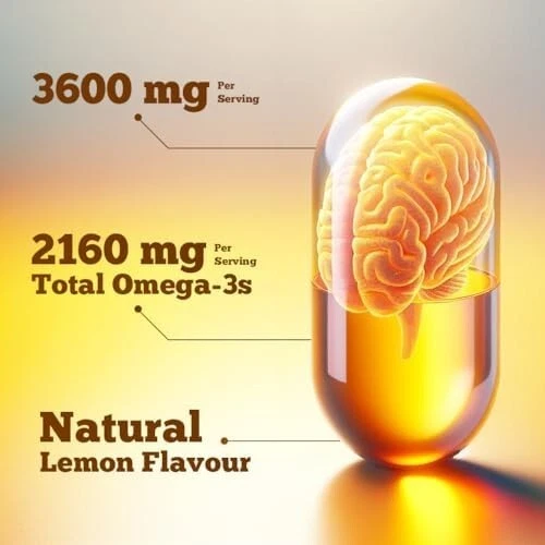 Vitamatic Triple Strength Omega 3 Fish Oil 3600mg Per Serving, 2160mg Omega 3 Fa - Picture 4 of 7
