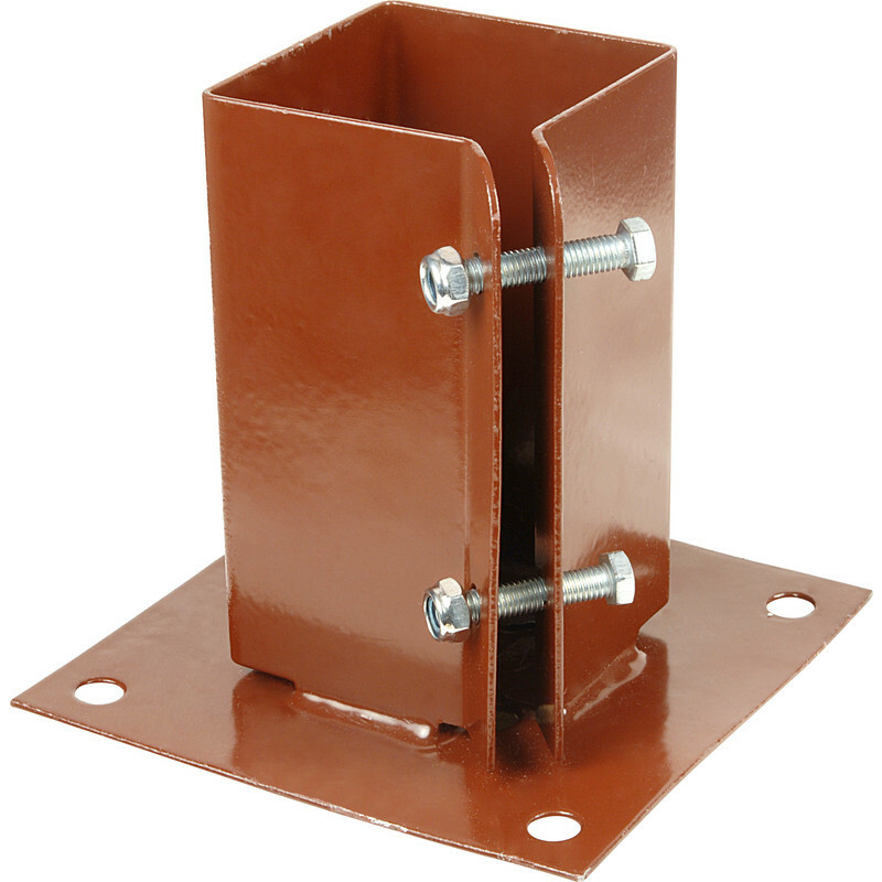 PowaPost Bolt Down Post Shoe Twin Bolt 50 x 50mm Pack Of 2
