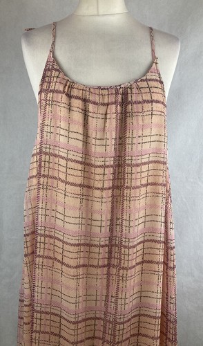 Dorothy Perkins Women’s Pink Check Sleeveless Trapeze Maxi Dress UK18P 103 - Picture 4 of 11
