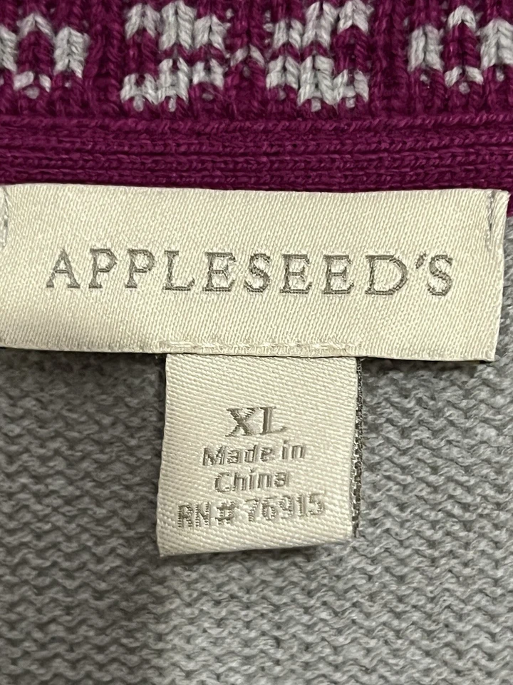 Cárdigan gris púrpura manga larga Appleeeds XL Cottagecore Grandmacore Teacher Foto 4 de 4