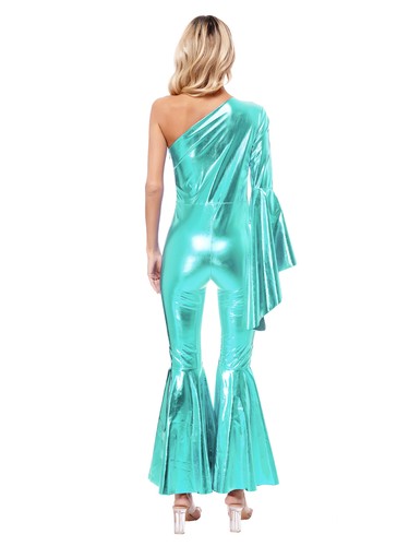 Women Catsuit Performance Jumpsuit Halloween Rompers Bell-Bottom Bodysuit Disco - 第 42/62 張圖片