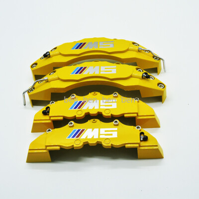 Yellow M performance Car Disc Brake Caliper Covers Front & Rear 4PC Set.