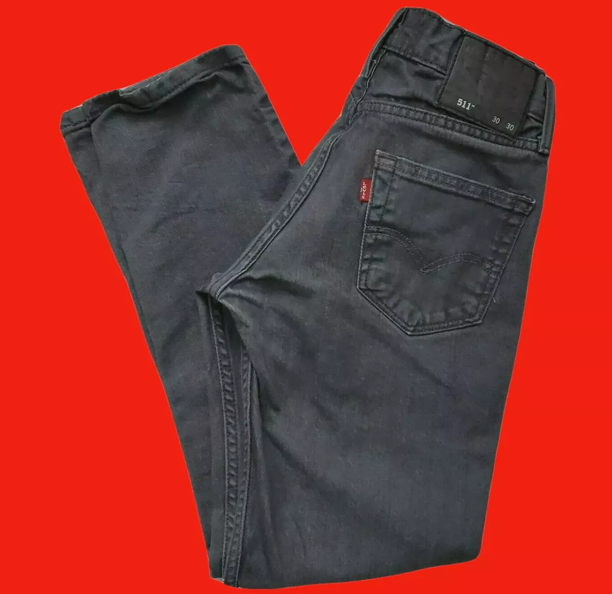 Levi's 511 Jeans Slim Skinny Mens Gray Low Rise Size 28 Straight Rigid Hipster