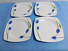 C7- Studio Nova Mikasa Blue Rhapsody Salad Plates Lot of 4