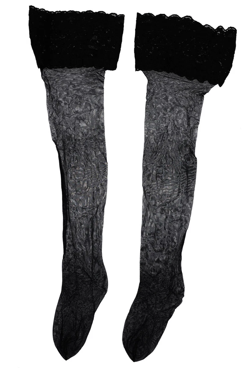 Ensemble culotte et bas jarretière - Black - Dentelle florale - Taille